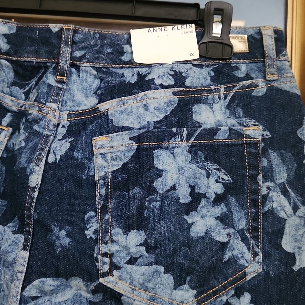 Floral Jean Skirt Above The Knee Casual Skirt Cottagecore Summer Vacation Large - Picture 7 of 8